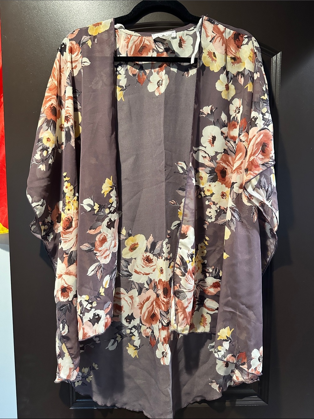 Emory Park Floral Sheer Kimono - Mauve, Cream, Rose